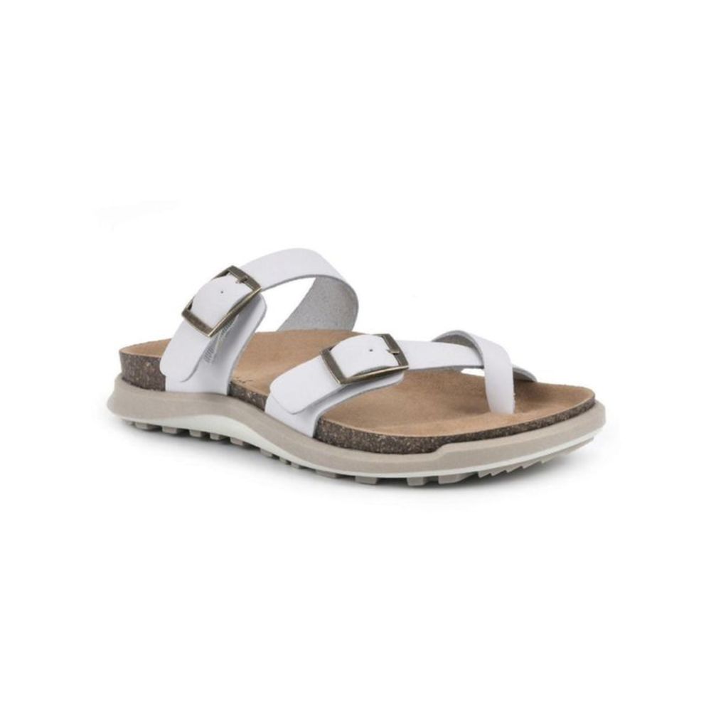 WHITE MOUNTAIN FOOTBEDS Womens White Powerful Platform Leather Sandals 8 M